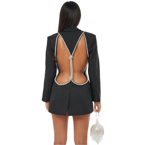 YG Collection Rhinestone Open Back Blazer - Picture 4 of 9